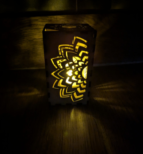 Photophore fleur bois